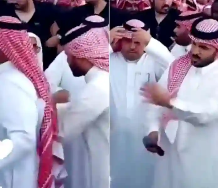 الفيديو الكامل لغازي الذيابي وهو يدفع رجل مُسن في الطايف